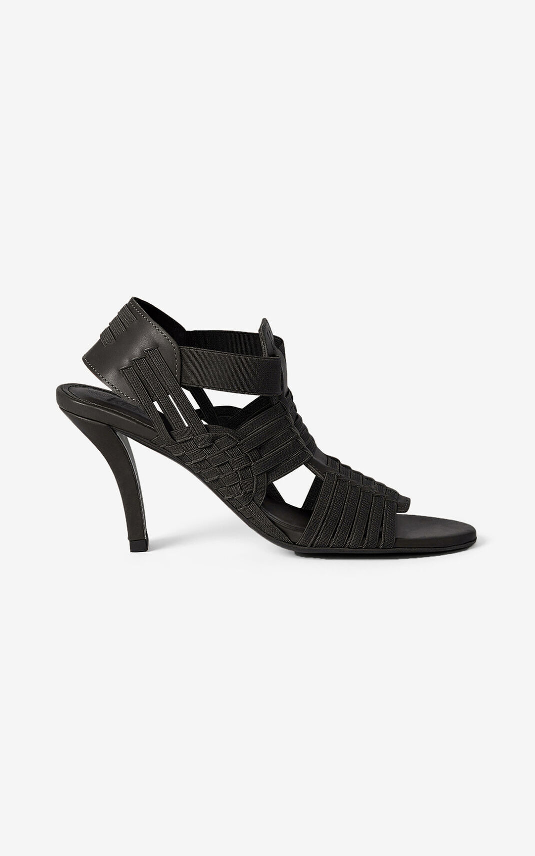 Sandalias Kenzo Greek heeled Cuero Mujer Negras ZKG368492